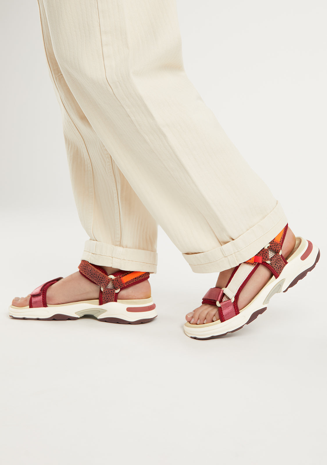 Flame Sandal Strips Burgundy
