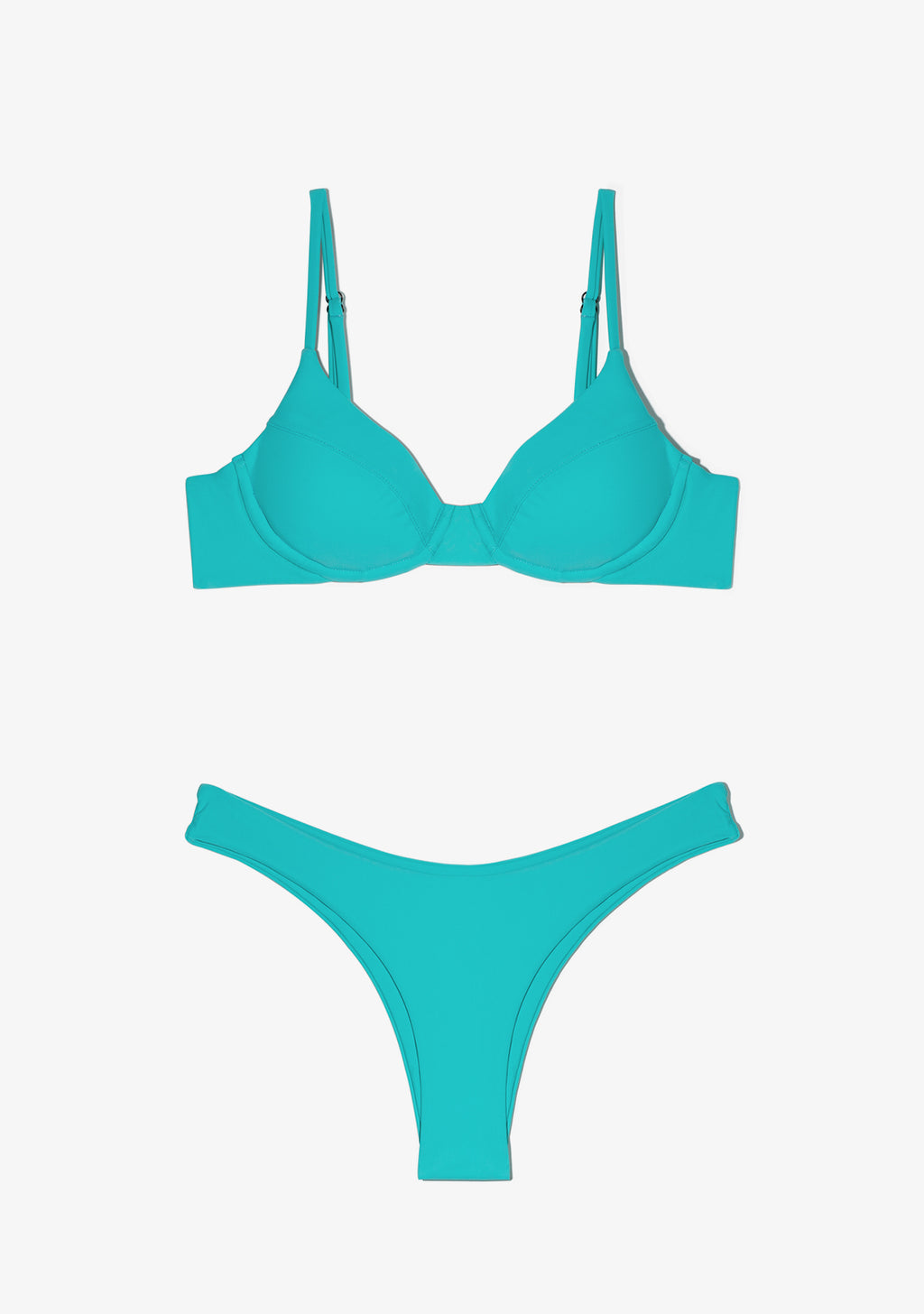 Masha Top + Ava Bottom Aqua Blue Bikini