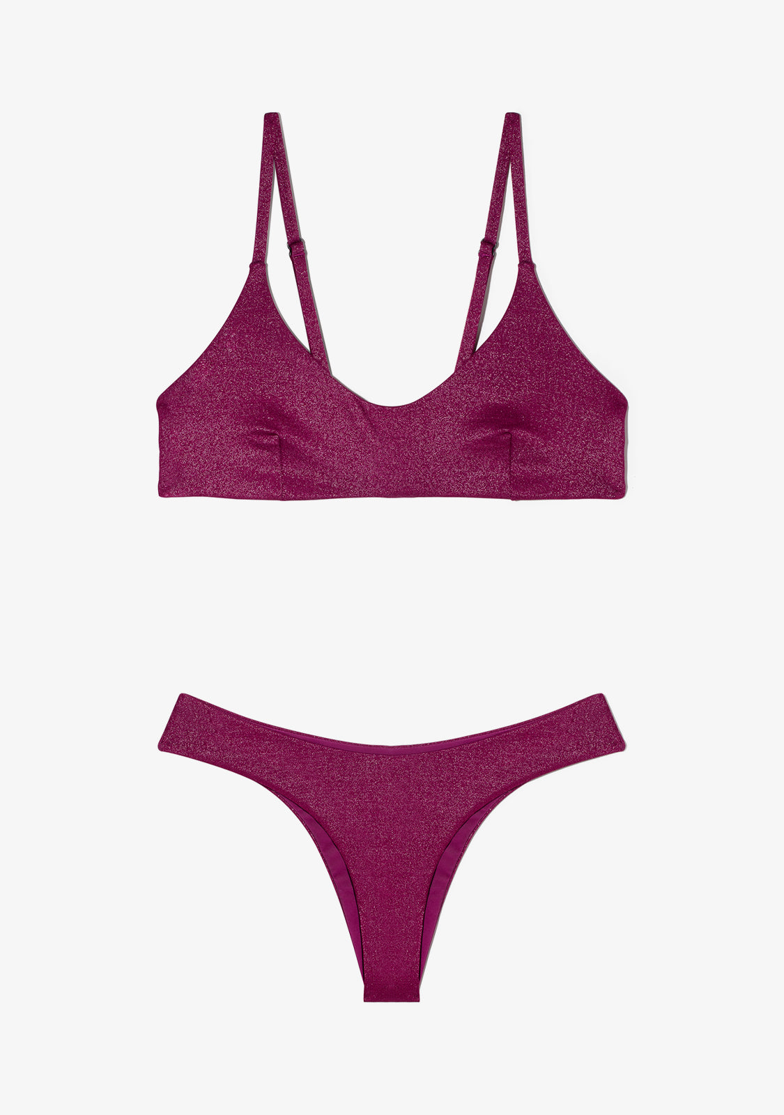 Zoe Top + Ava Bottom Mulberry Glimmer Bikini