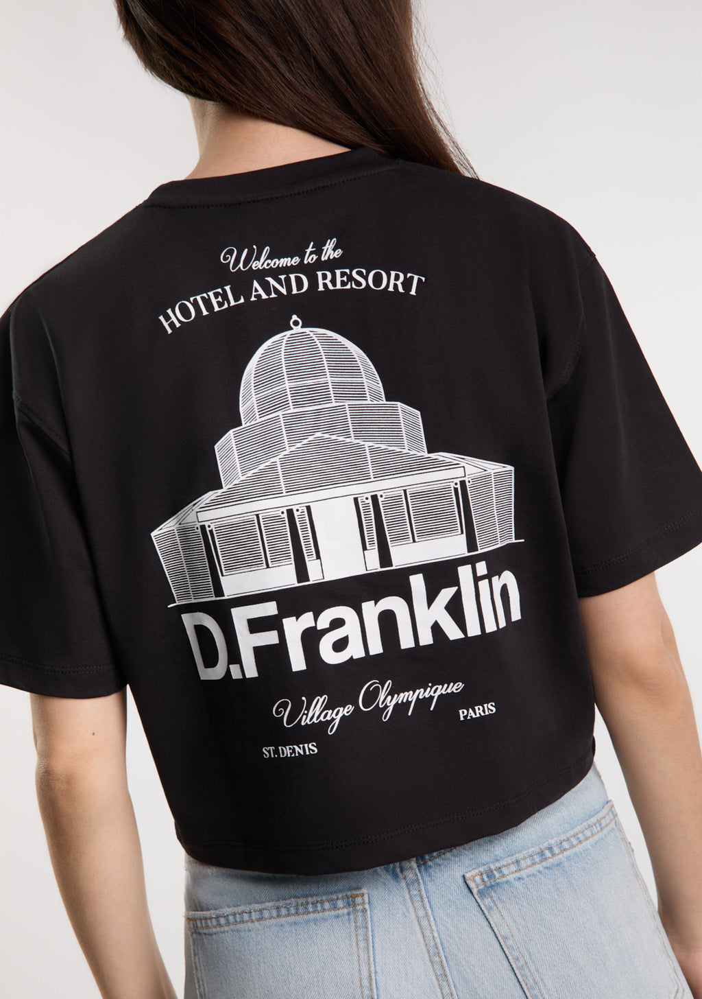 St. Denis Cropped T-Shirt Black / White
