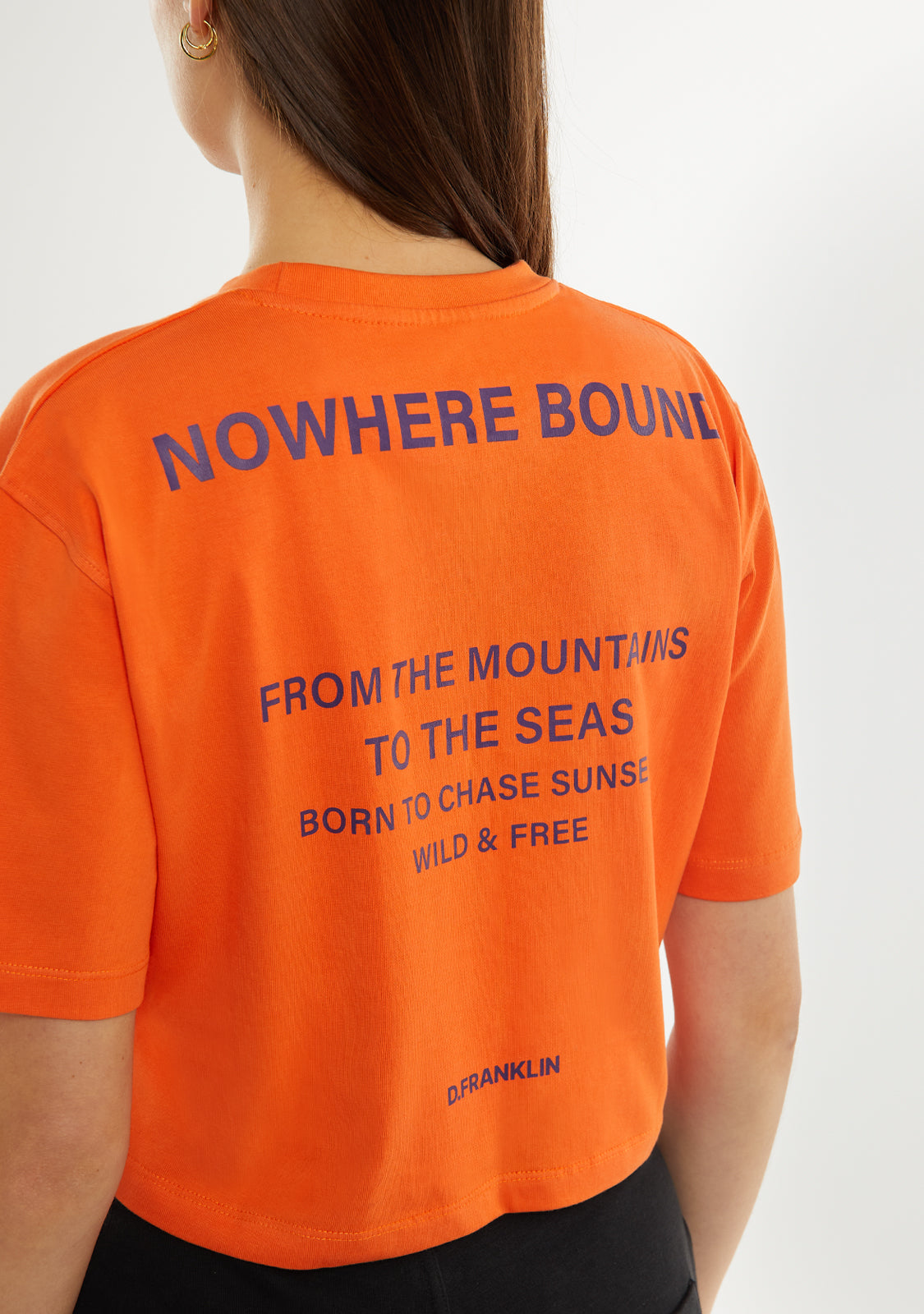 Nowhere Bound Cropped T-Shirt Orange / Purple