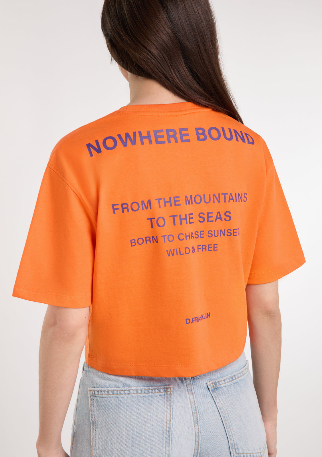 Nowhere Bound Cropped T-Shirt Orange / Purple