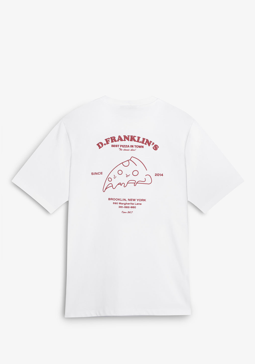 Best Pizza T-Shirt  White / Wine