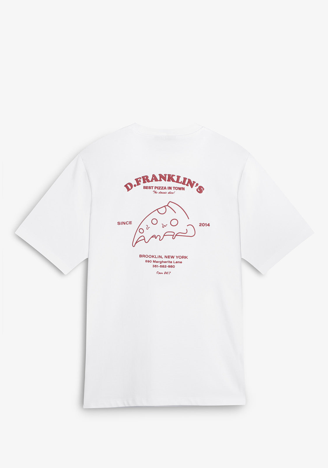 Best Pizza T-Shirt  White / Wine