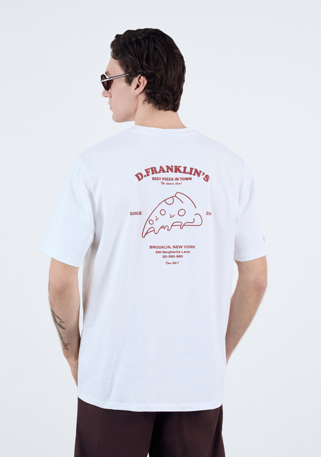 Best Pizza T-Shirt  White / Wine