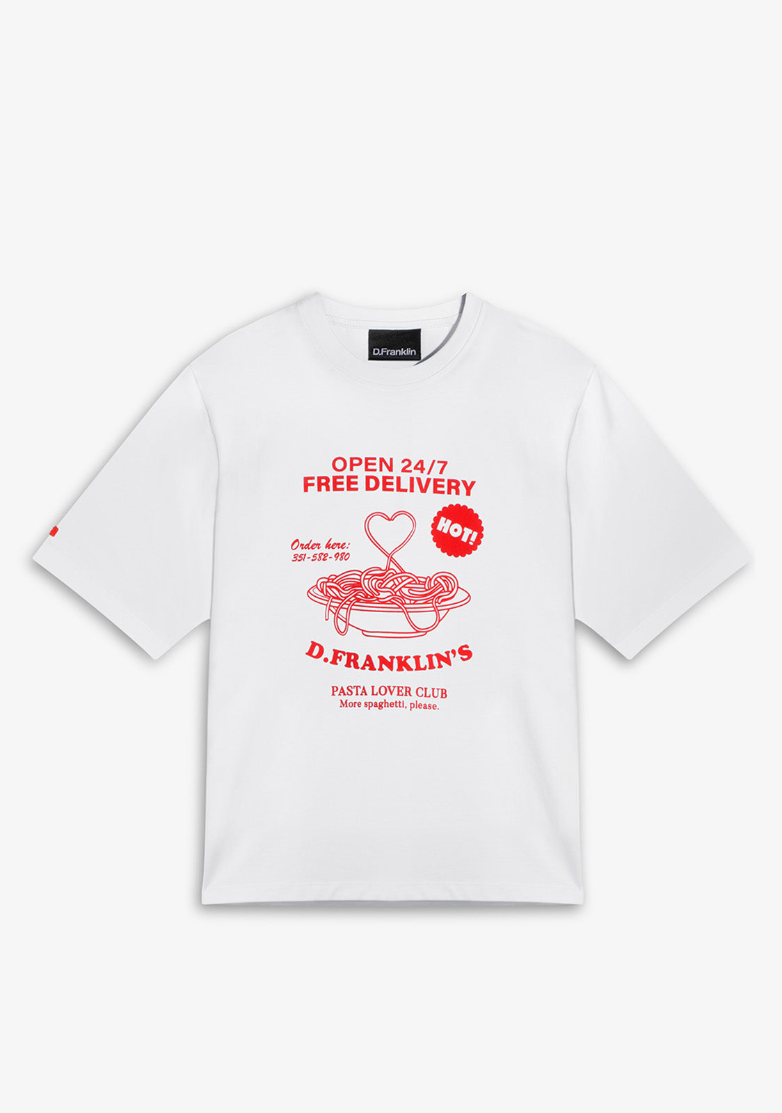 Pasta Lover T-Shirt White / Red