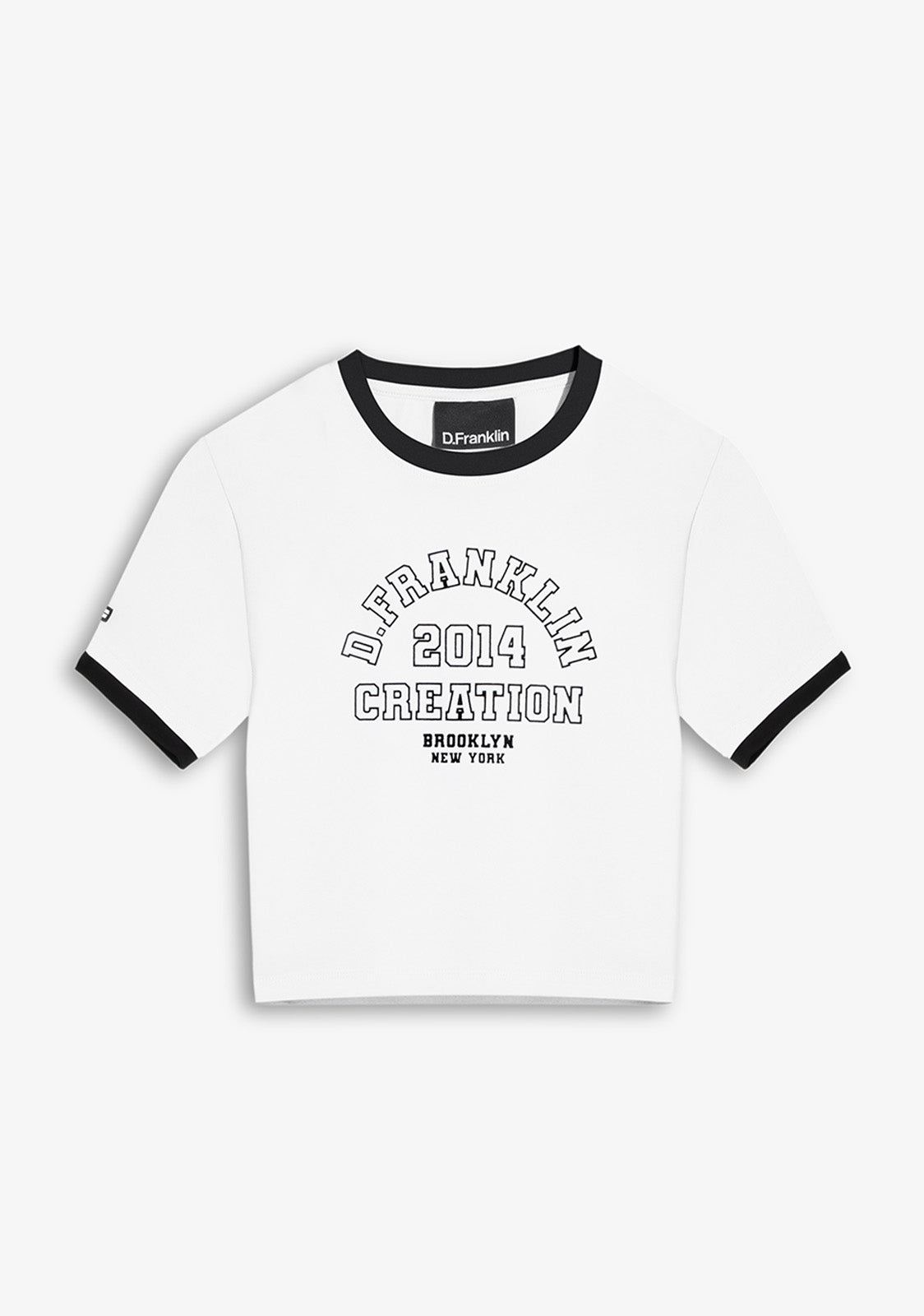 Contrast Ribbed Cropped T-Shirt White