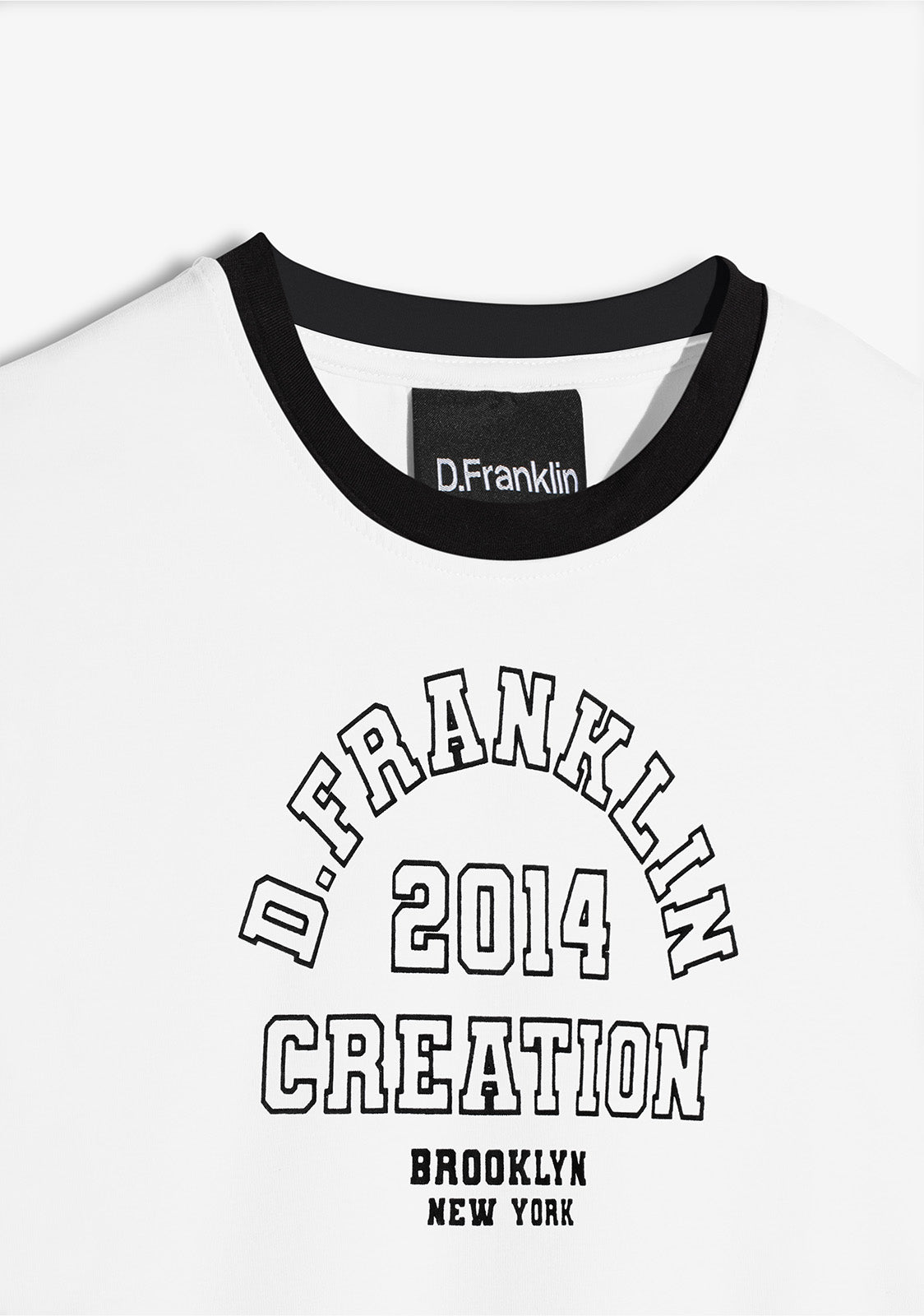 Contrast Ribbed Cropped T-Shirt White