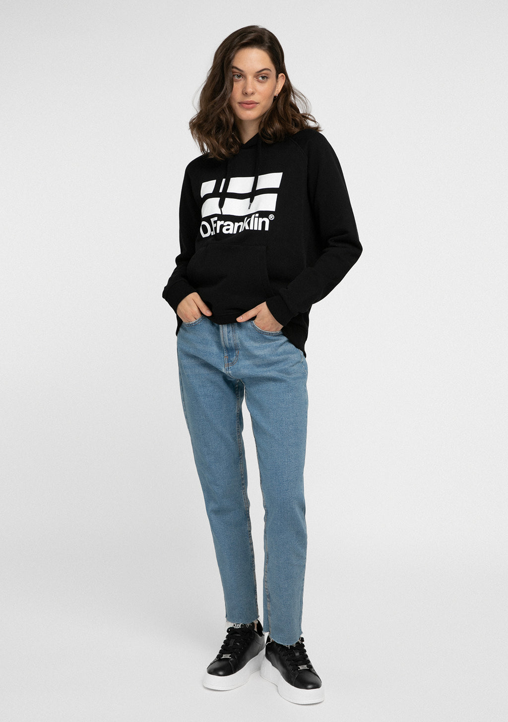 Hoodie Logo White / Black