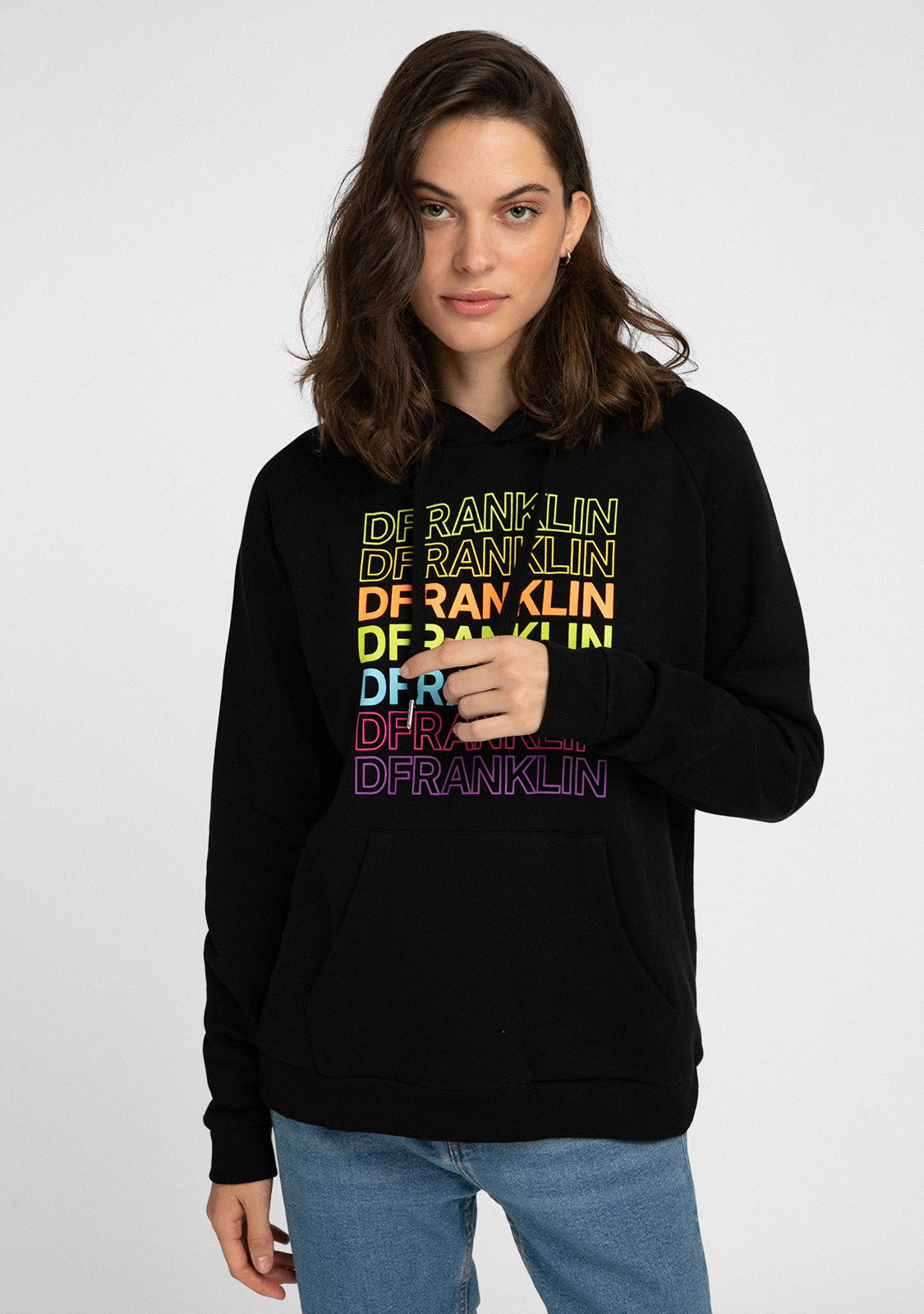 Hoodie Rainbow Female Black