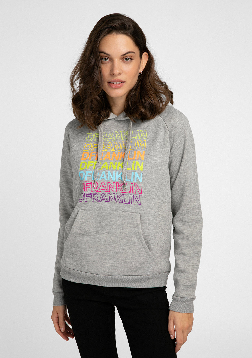 Hoodie Rainbow Female Grey